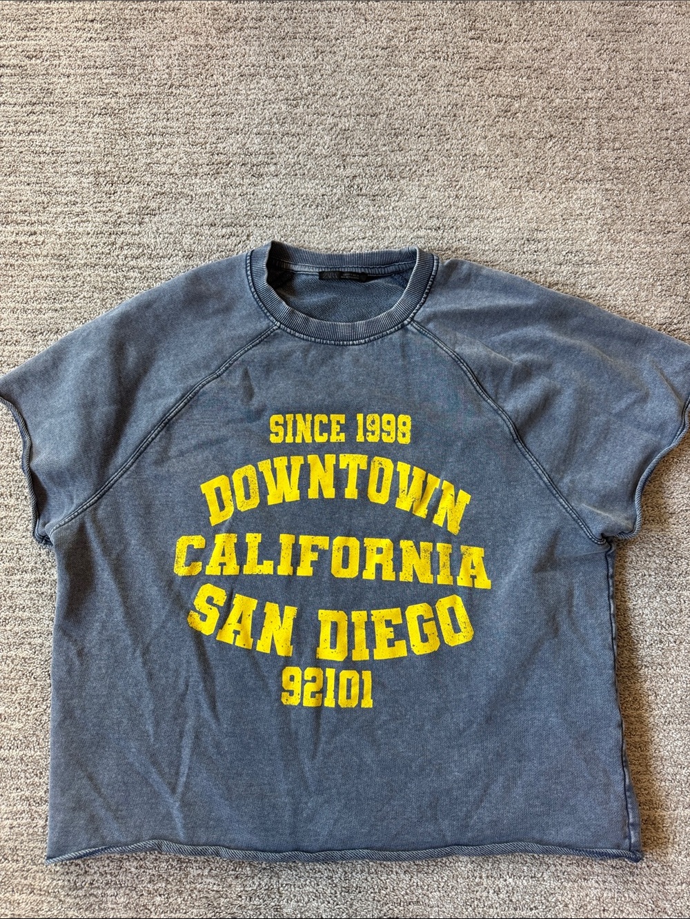Zara Short Sleeve Graphic Tee - Blue & Yellow